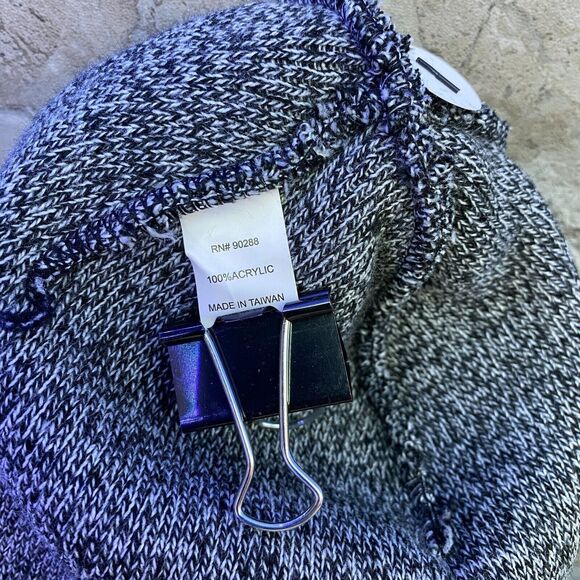 adidas Originals Men's OSFA Black White Tall Fit Utility Beanie Knit Hat - Picture 7 of 8